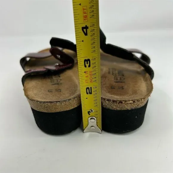 Naot Women's Red Slip-On Wedge Sandals Size 6 Casual Double Stretchy Strap - Picture 7 of 10